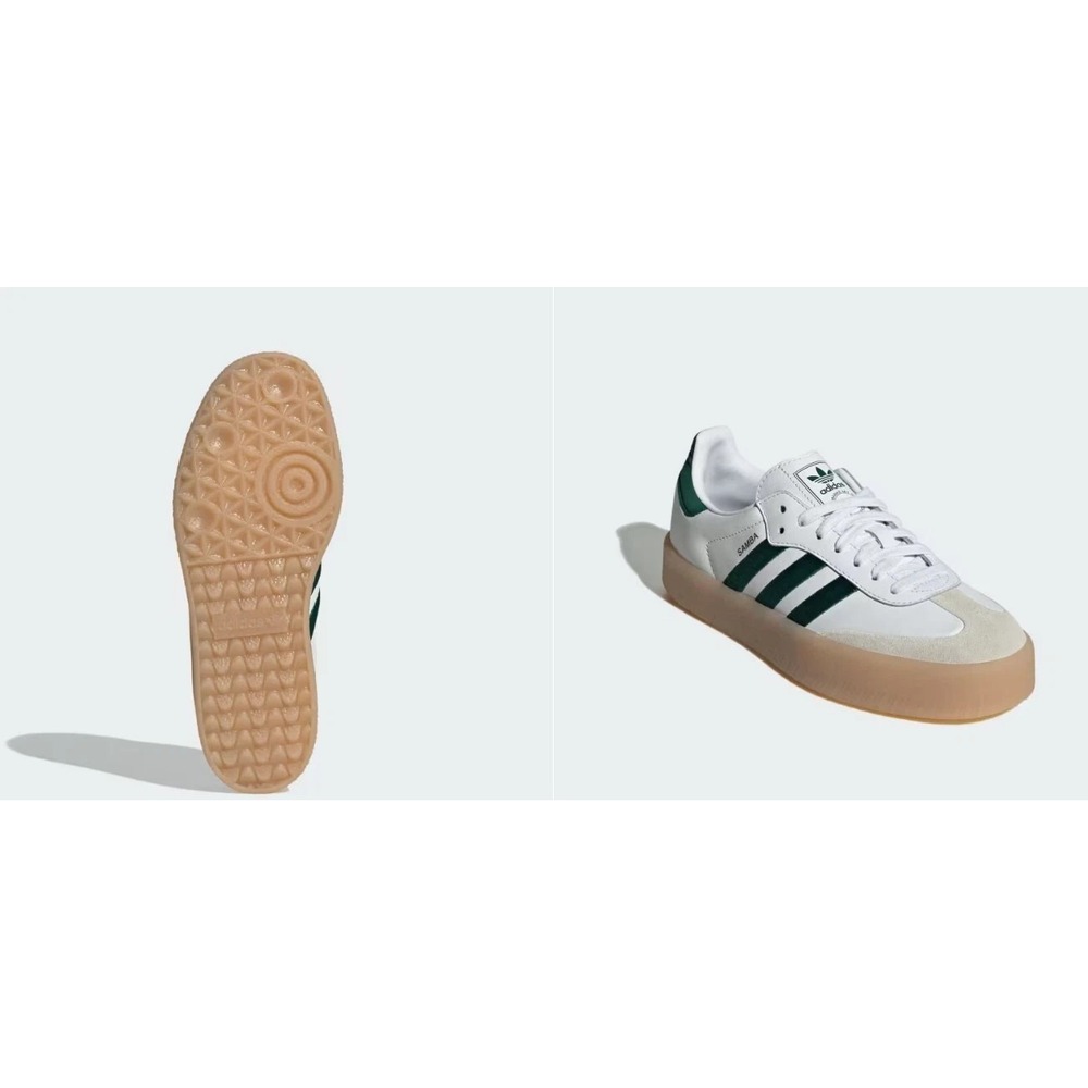 Adidas originals Women's SAMBAE Sneakers white/Green/Gum ID0440 Size 6.5 - NEW - Picture 5 of 8